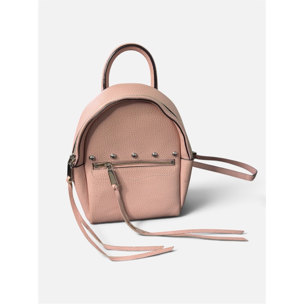 Rebecca Minkoff Julian Mini Backpack Blush Pink Pebbled Leather Studded Bag
